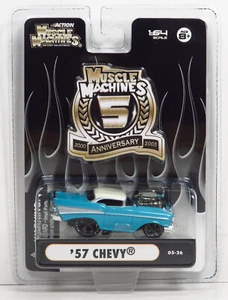 Muscle Machines 5th Anniversary 1957 Chevy Bel Air Turquoise Car 05-26 1:64 - Picture 1 of 6