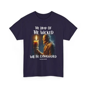 Lamp of the Wicked T-Shirt Christian Bible Verse Tee Horror Graphic Faith Design - Picture 1 of 17