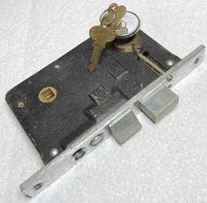 Vintage NORWALK 2311 100% Working Deadbolt Lock 8" x 1" Faceplate, 2 Orig. Keys - Picture 1 of 7