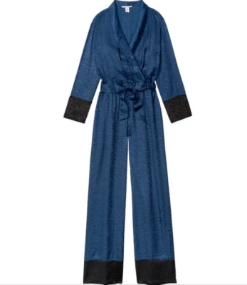 Комбинезон Victorias Secret Sleep цельный подпоясанный PJ с длинным рукавом пижама синий  - Изображение 1 из 4