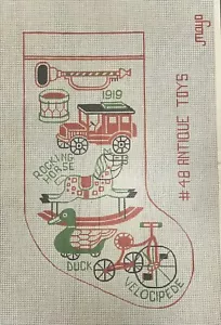DE COLECCIÓN MEDIAS DE NAVIDAD JUGUETES ANTIGUOS MAYO DISEÑO AGUJA LIENZO - Imagen 1 de 1