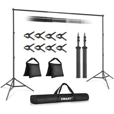 EMART! Backdrop Stand 10x7ft(WxH) Photo Studio Adjustable Background Stand... - Image 1 of 4