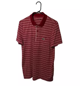 Lacoste Sport Polo Shirt Mens Medium Red Performance Stretch Crocodile Golf - Picture 1 of 10