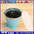 Au 270Ml Foldable Silicone Cup Outdoor Retractable Ultra-Thin Water Mug (Blue)
