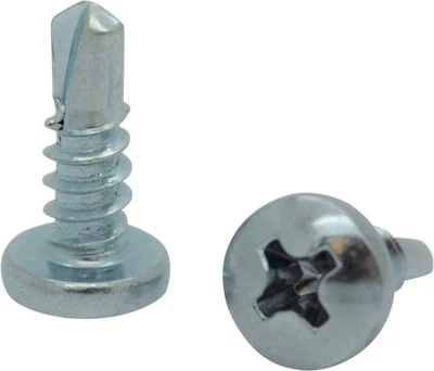 CTG & OTHERS Pan Head Phillips #10x 1/2" Self Drilling Tek Sheet Metal Screws Zinc, 3pt, 1000
