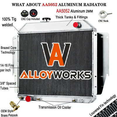 970 4 Row Radiator For 1979-1991 Ford E100 E150 E250 E350 Econoline 5.0L 5.8L - Image 1 of 4