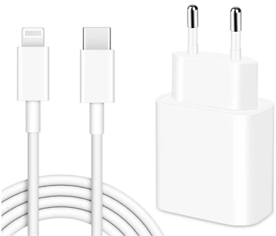 CARICA BATTERIE per APPLE IPHONE 11 12 13 14 15 16 PRO 20W+CAVO USB-C CARICATORE - Immagine 1 di 4