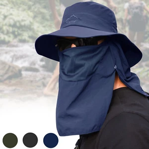 Wide Brim Sun Hat UV Protection Bucket Cap For Hiking Camping Fishing Safari Men - Picture 1 of 67