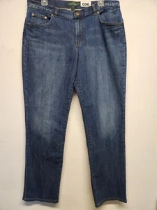 Pantalones de mezclilla rectos ajustados modernos azules talla 14 Lauren Ralph Lauren Whikered - Imagen 1 de 8