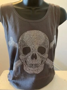 Women Skull Pullover Sleeveless Tops Casual Loose Summer Tank Shirt - Picture 1 of 2