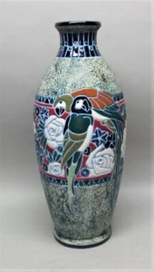 Large 19.5" Signed AMPHORA ART AUSTRIAN NOUVEAU Deco Pottery Vase, circa 1920s - Picture 1 of 10