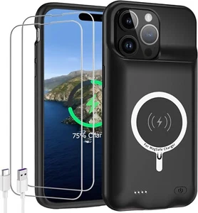 Battery Case for iPhone 15/15 Pro/15 Pro Max, 12000mAh Rechargeable Portable - Picture 1 of 7