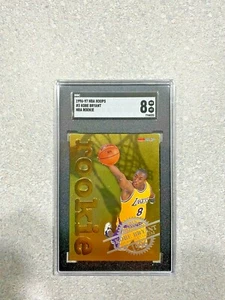 1996-97 NBA Hoops Gold Foil Kobe Bryant #3 Rookie RC Embossed SGC 8 NM- Mint - Picture 1 of 9