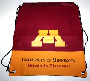 University of Minnesota Maroon/Gold Fabric Drawstring Backpack - Picture 1 of 4