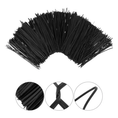 1000PCSties for bags heavy duty  Black Plastic Coated plastic cord ties for - Image 1 of 4
