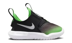 NIB - Nike Flex Runner TD Shoes Black/Chrome/Green Toddler 4C AT4665020 - Picture 1 of 7