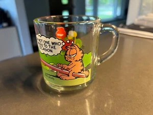 Garfield McDonald's Glass Mug Cup 1980s Jim Davis Odie Pookie Teeter Totter - Picture 1 of 6
