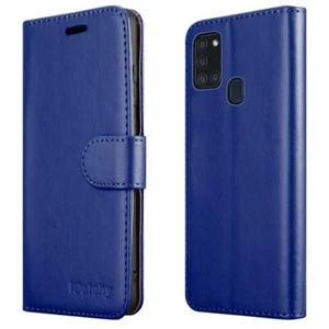 Galaxy A21s Phone Case Leather Wallet Flip Folio Stand View Cover for Samsung - Picture 1 of 73