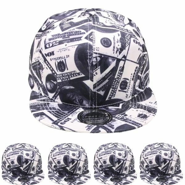 Billetes de dólar de dinero $ Gorra de béisbol Snapback Sombrero Adulto Ala grande ¡Envío en CAJA! Foto 1 de 1