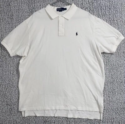 Polo Ralph Lauren Мужская белая рубашка-поло синий пони размер XXL 2XL - Изображение 1 из 4