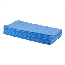 Lot de 10 chiffons de nettoyage automatique d'entrepôt en microfibre 14"x14" bleu