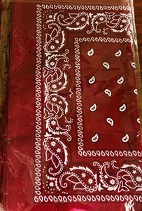 Maroon Paisley Cotton Printed Bandana - 20x 21 inches - Picture 1 of 4