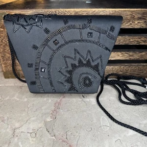 Bueno Collection Black Soft Crossbody Purse Shoulder Bag Sun Beads - Picture 1 of 11