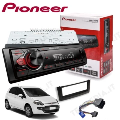 Autoradio Pioneer MVH-130DAB MP3 USB 4 Kanäle + Verkleidung für Fiat Grande - Bild 1 von 4