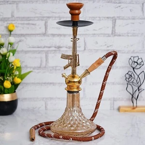 Neu Premium D Base Style Rot Golden Gun Shisha Set (19 Zoll) - Bild 1 von 4