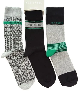 Ted Baker, Mens, Three Pair Pack of Organic Cotton, Ankle Socks, Size 7 - 11 UK - Picture 1 of 3