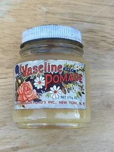 Vintage Vaseline Pomade Hair Dressing 1.75 Ounce Jar Blue Seal CHESEBROUGH PONDS - Picture 1 of 7