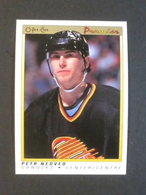 Tarjeta de novato 1990-91 O-Pee-Chee Premier Petr Nedved Vancouver Canucks #81!!! Foto 1 de 2