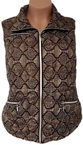 Damen Plus 2X STUDIO WORKS Full Zip Weste Braun Reptil Tier Design Taschen - Bild 1 von 7