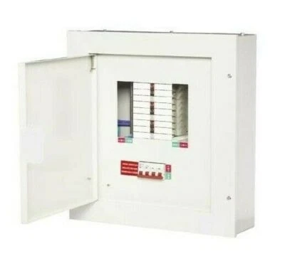 Metal 3 Phase Consumer Unit Distribution Board  MCBs Triple Pole Single Pole C B - Image 1 of 4