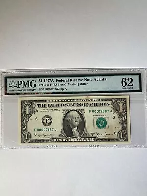 US Currency Federal Reserve Note Atlanta $1 1977A  - Image 1 of 2
