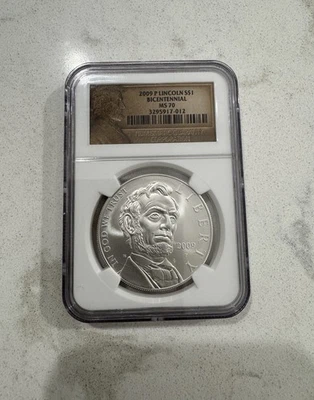 2009 P NGC Lincoln S$1 Bicentennial MS70 Silver - Image 1 of 2