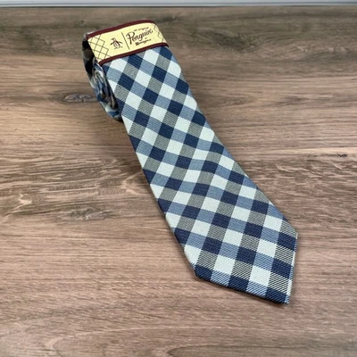 Corbata Original Penguin Para Hombres Lana Guinga Mezcla Seda Verano Azul Foto 1 de 4