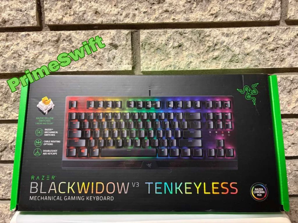 Razer BlackWidow V3 TKL RGB Mechanical Keyboard Green Switch Wired, New Sealed - Image 1 of 2