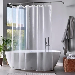 ZENO Cortina de Ducha Transparente - 180x180 cm - Cortina Ducha Premium PEVA + - Imagen 1 de 7