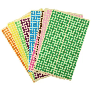 Autocollants à points multicolores étiquettes à points 1/4" 16 couleurs bureau - Photo 1/11