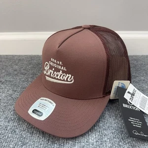 Brixton Postal Netplus Hat Brown Mesh Trucker Snapback Brixton Original Logo NWT - Picture 1 of 8