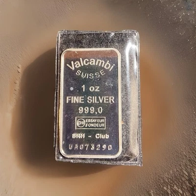 Valcambi Suisse Silberbarren 1 oz 999er Silber Originalverpackt Unze Feinsilber - Bild 1 von 3