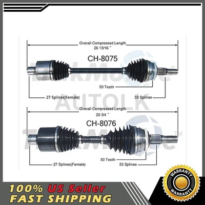 Eixo TrakMotive CV compatível com 2002 2003 2004 Chrysler 300M - Imagem 1 de 3