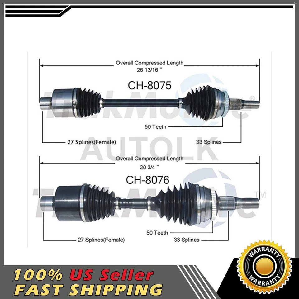 TrakMotive CV 轴轴适用于 2002 2003 2004 年克莱斯勒 300 米 — 第 1/3 张图片