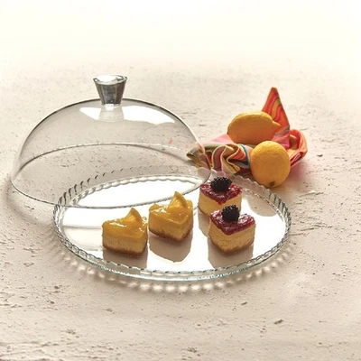 Piatto Torta Patisserie con Cupola 32cm - Vetro trasparente - Immagine 1 di 2
