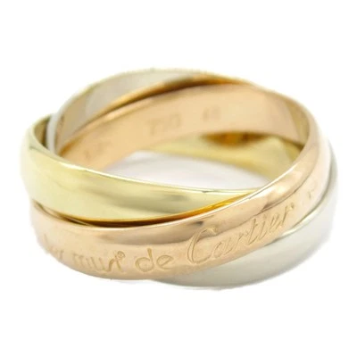 CARTIER Trinity ring 18KYG 18KPG 18KWG Three gold used US size 4.75 women #48 - Image 1 of 4