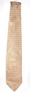 Corbata para hombre BIJAN Toscana amarilla y multicolor estampado geométrico pura seda tejida - Imagen 1 de 7