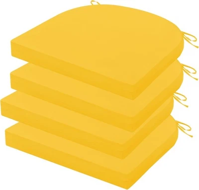 Juego de 4 cojines para silla de exterior, 17 x 16 pulgadas 17x16x2|paquete de 4, 1 - amarillo  Foto 1 de 4
