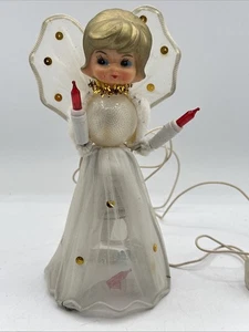CHRISTMAS Bradford Novelty Light Up Angel Tree Topper Mesh Vintage MCM WORKS - Picture 1 of 7