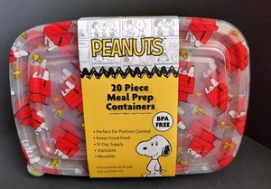 Erdnüsse SNOOPY & WOODSTOCK HUNDEHÜTTE 20 Stück Mahlzeit Vorbereitung Lebensmittel Aufbewahrung Behälter - Bild 1 von 8
